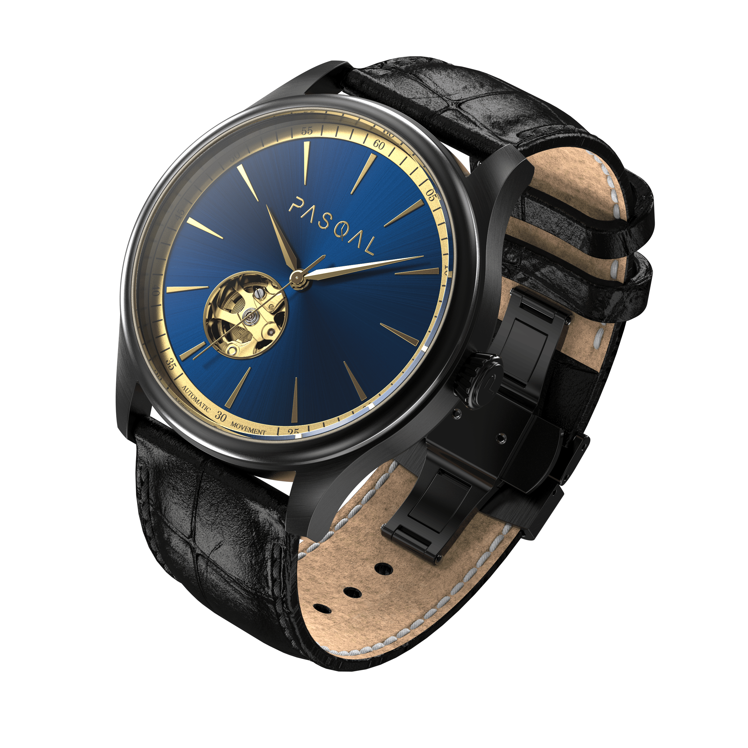 Wilhelm 42 Black/Blue - Pasqal Watches