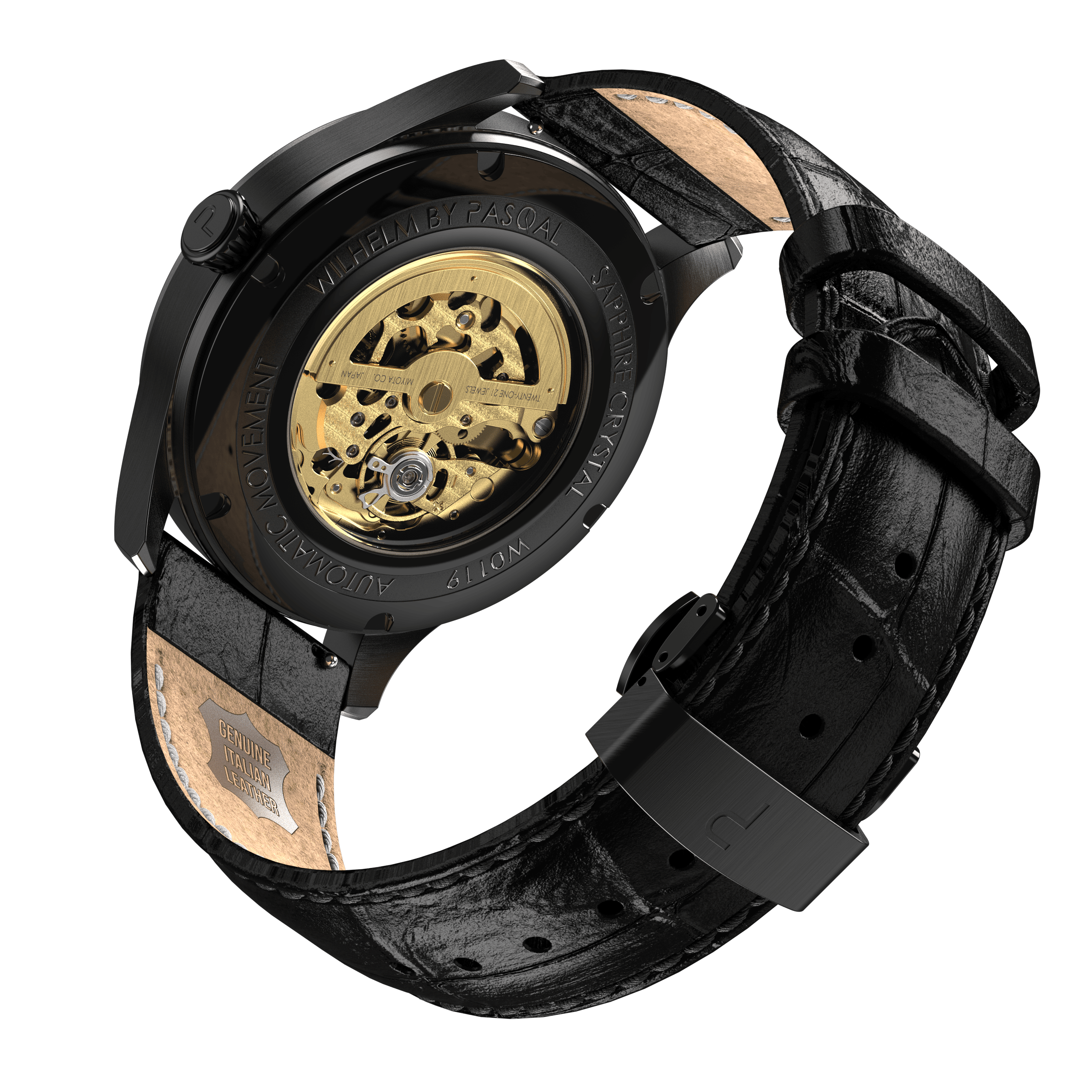 Wilhelm 42 Black/Black - Pasqal Watches