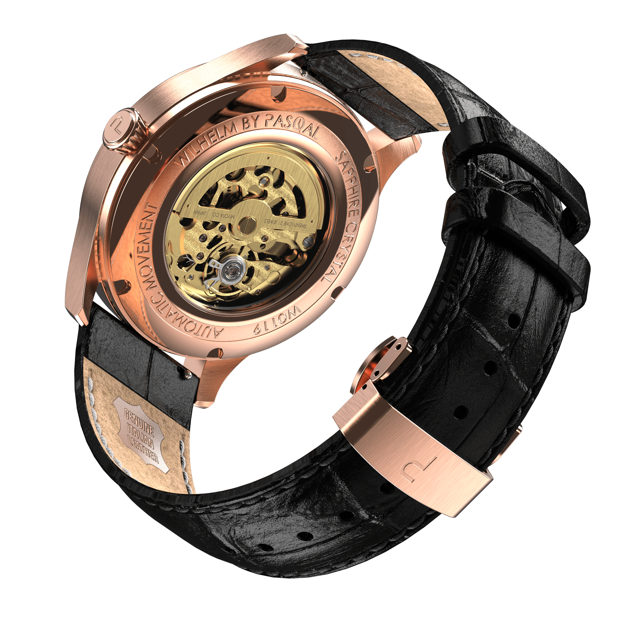 Wilhelm 42 Rosé/Black - Pasqal Watches