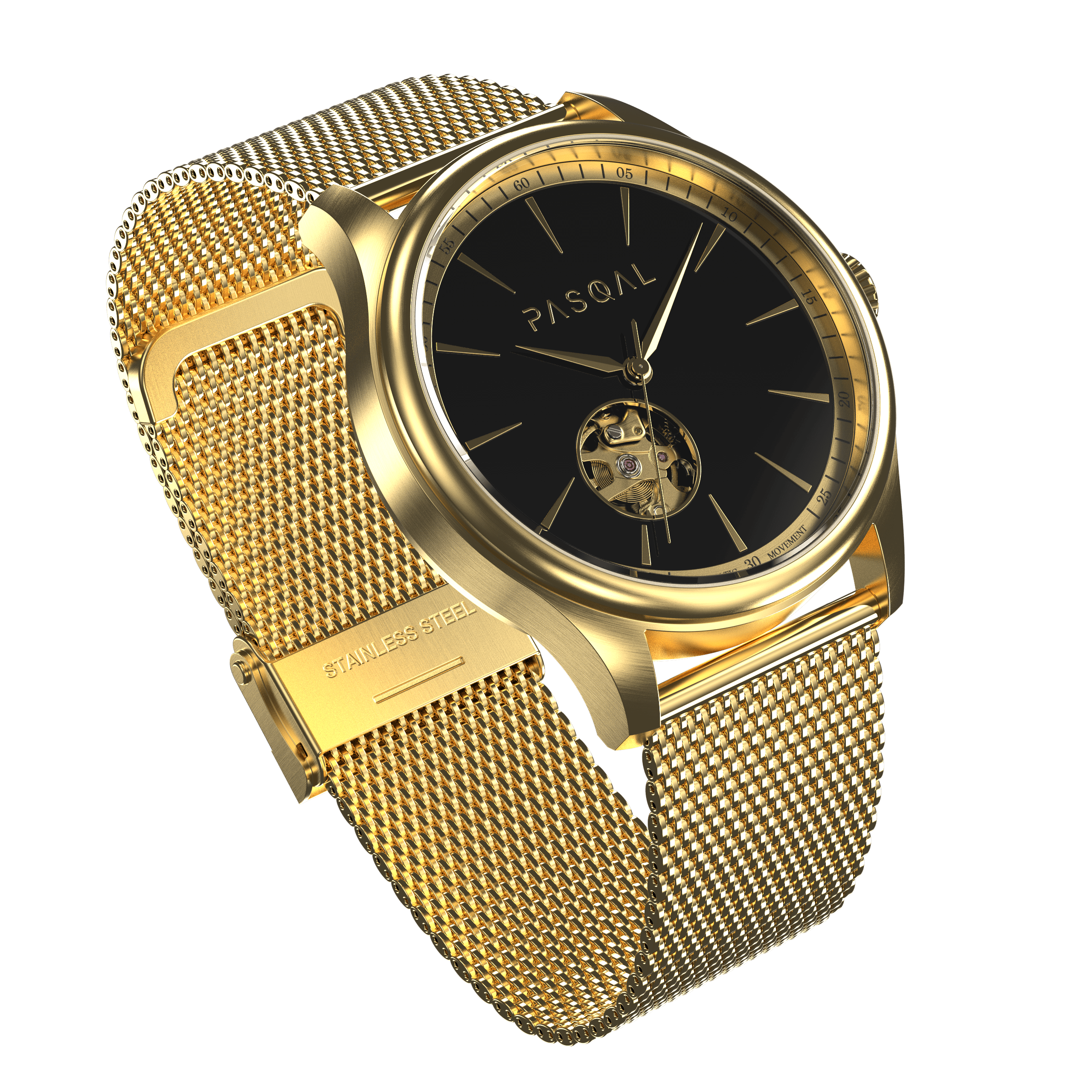 Wilhelm 42 Gold/Black - Pasqal Watches