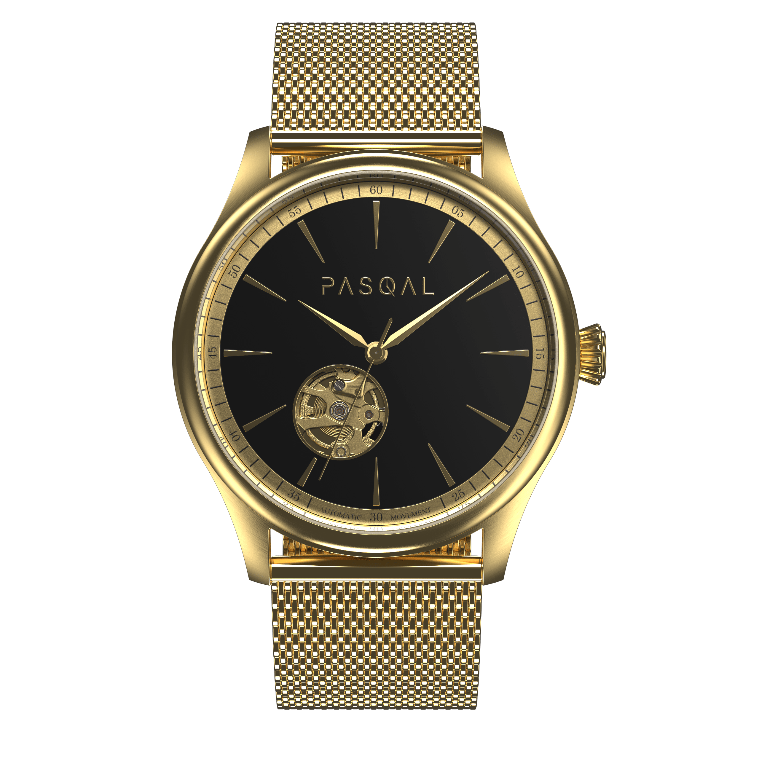 Wilhelm 42 Gold/Black - Pasqal Watches