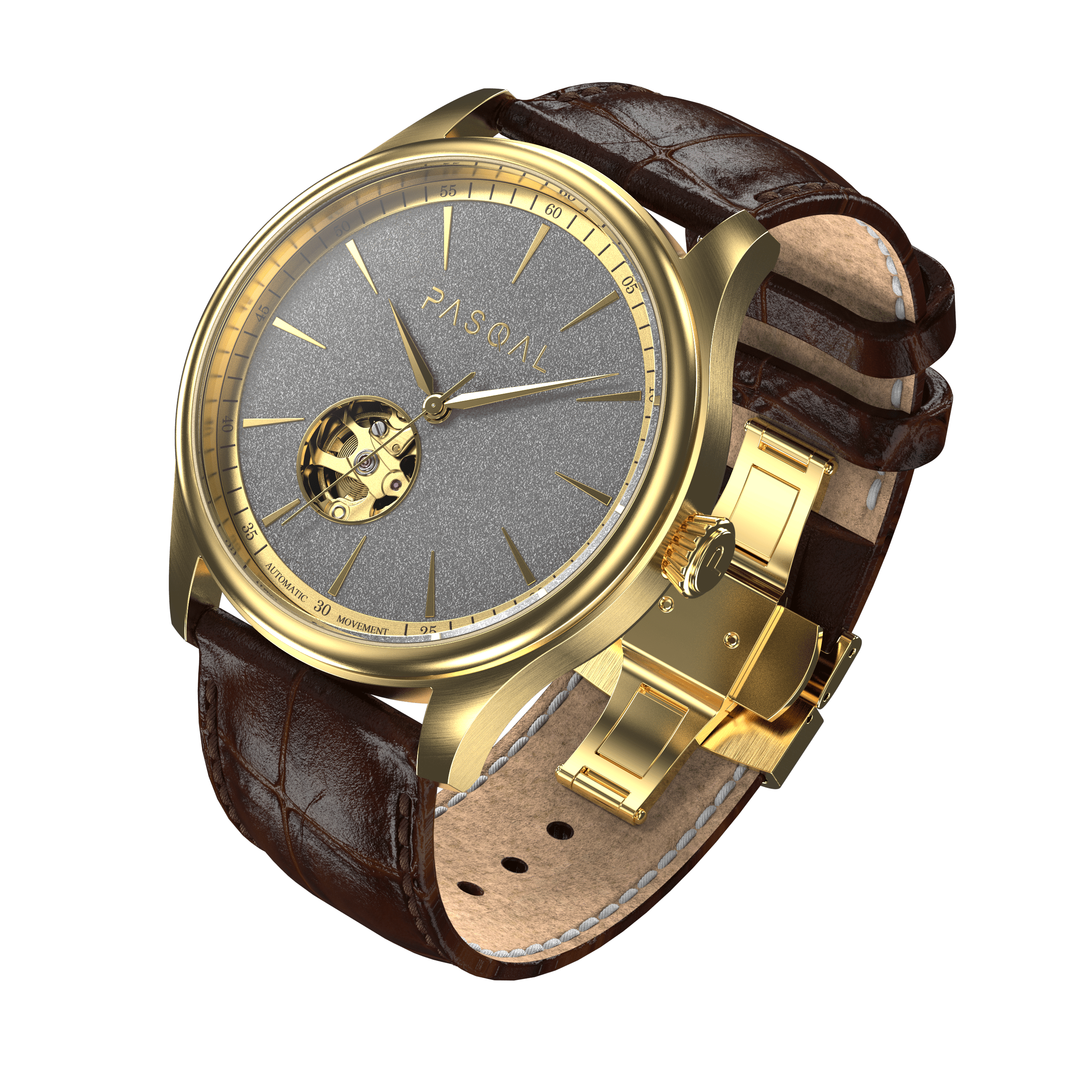 Wilhelm 42 Gold/Grey - Pasqal Watches