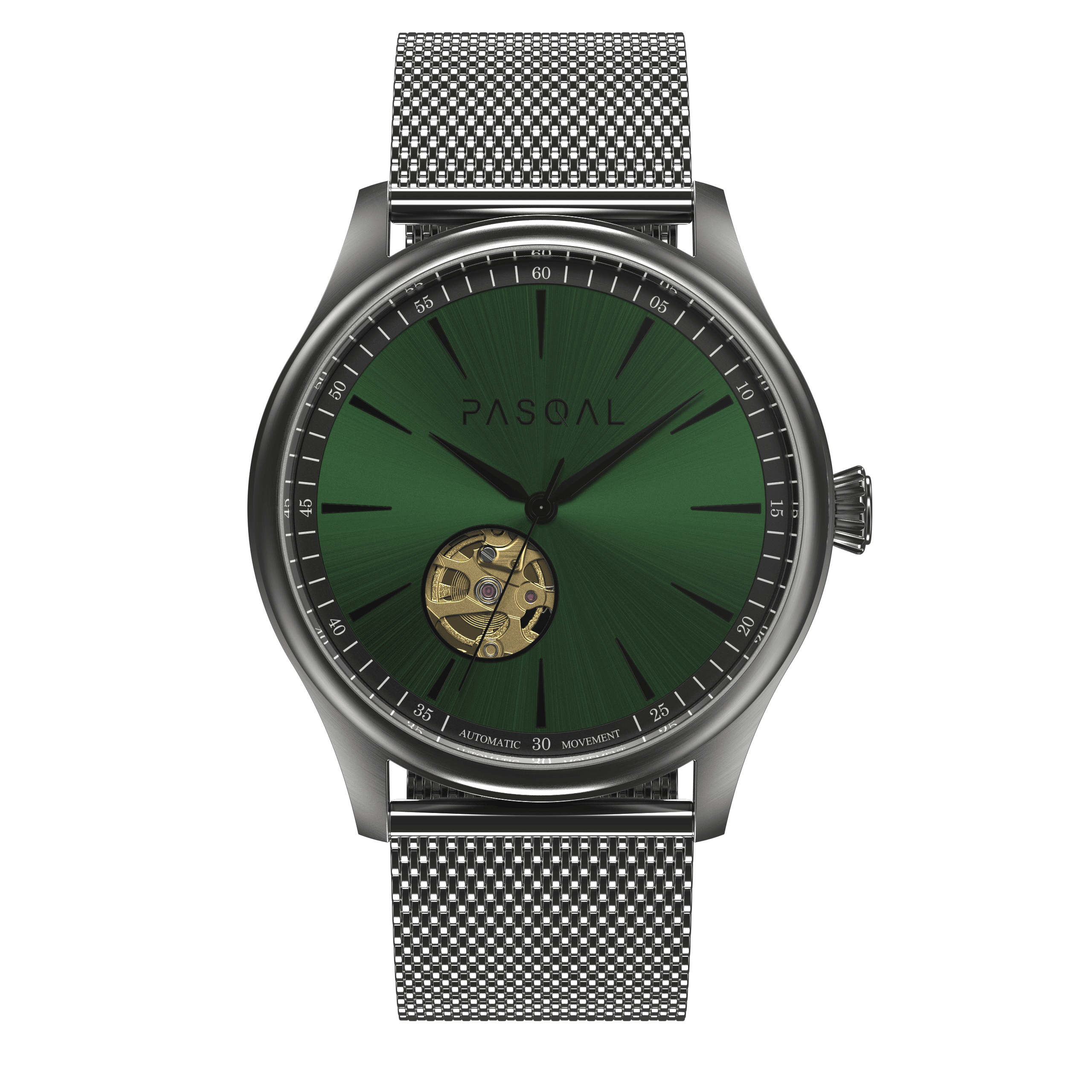 Wilhelm 42 Grey/Green - Pasqal Watches