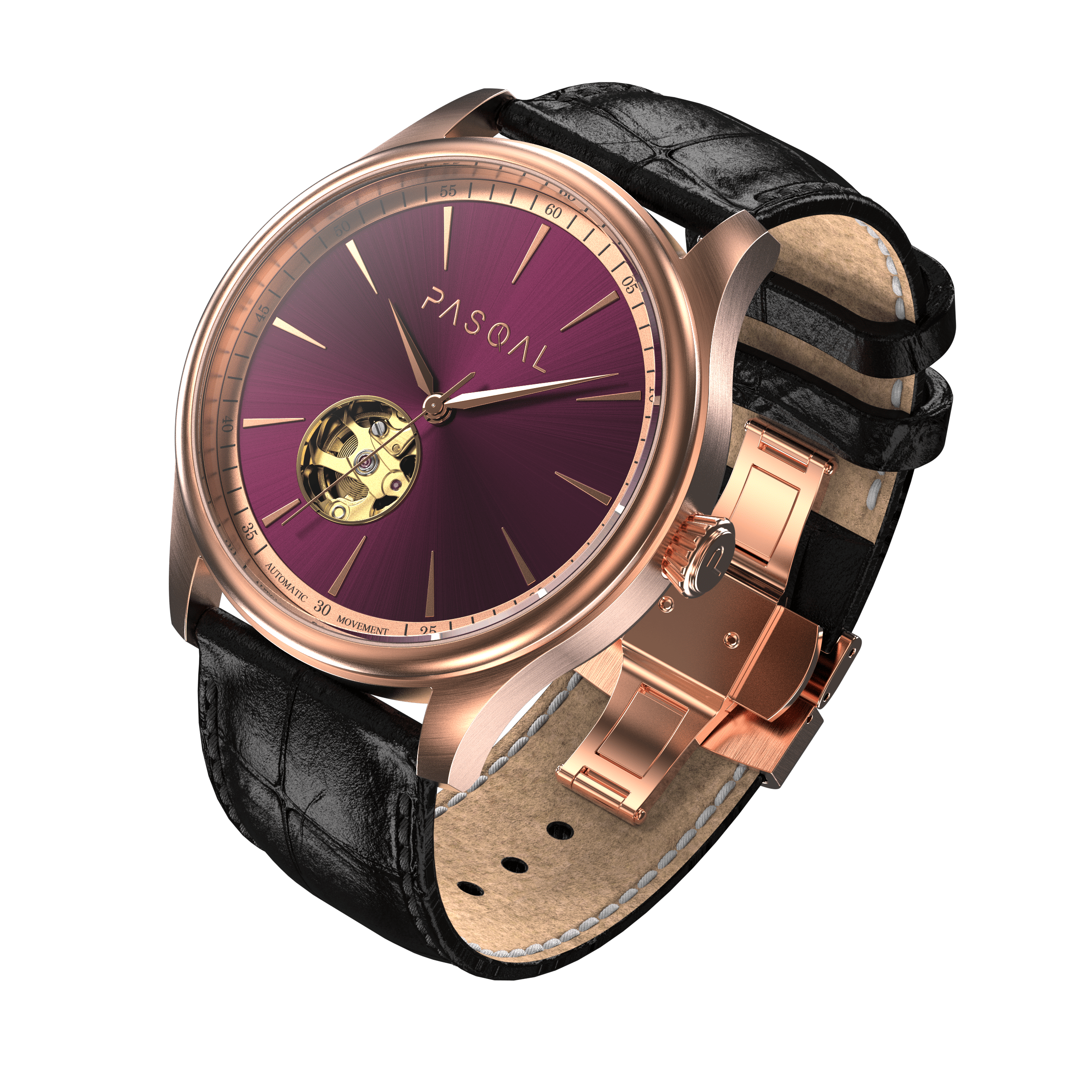 Wilhelm 42 Rosé/Purple - Pasqal Watches