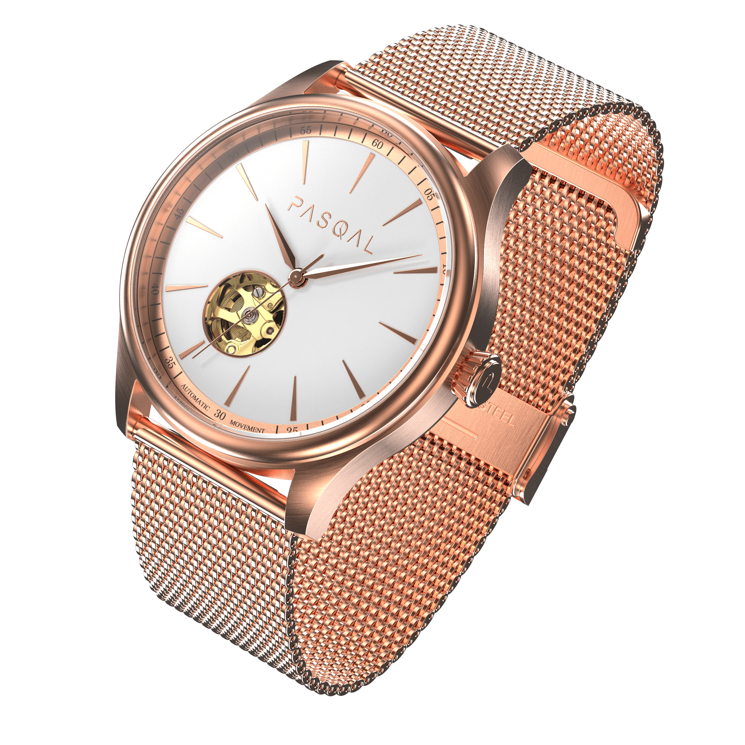 Wilhelm 42 Rosé/White - Pasqal Watches