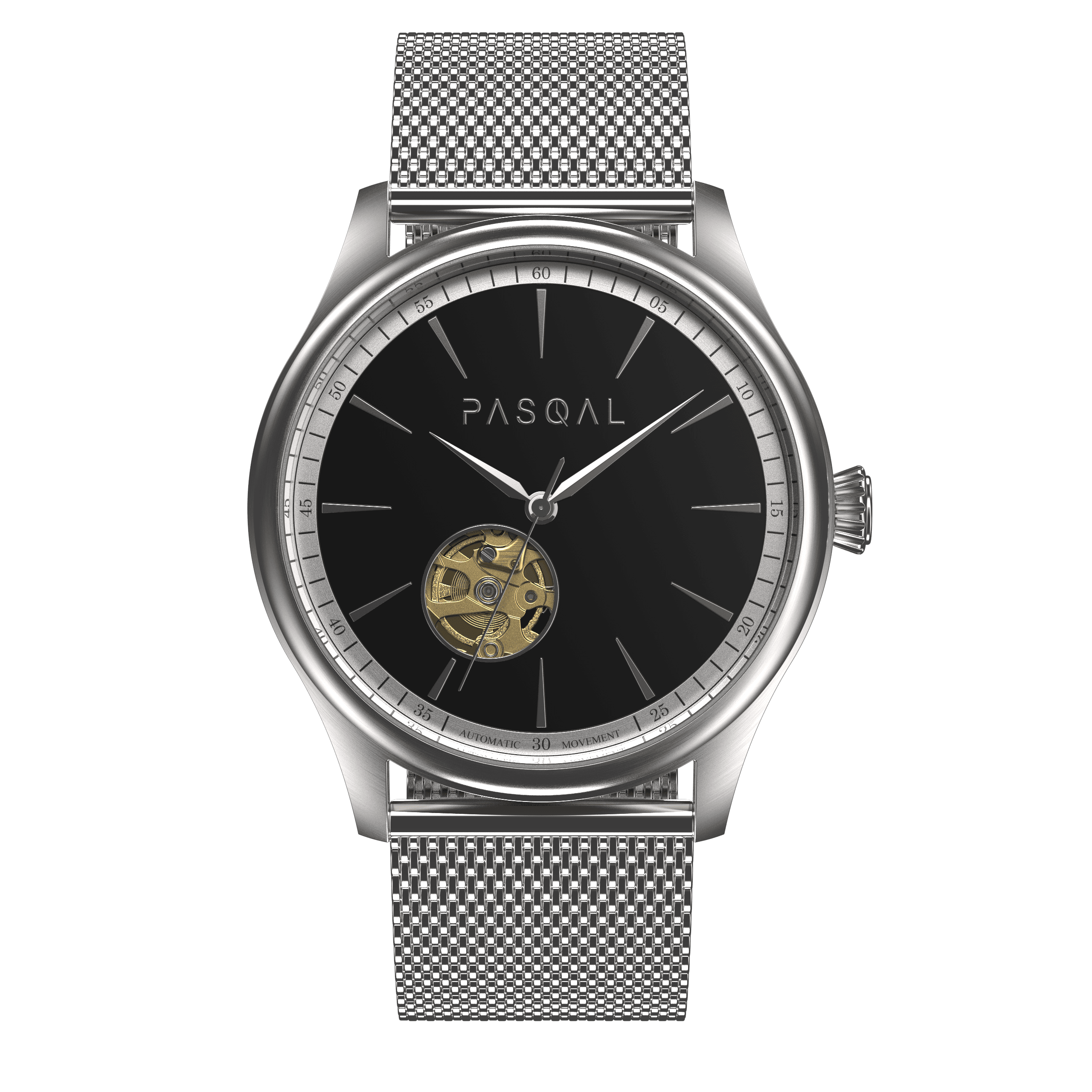 Wilhelm 42 Silver/Black - Pasqal Watches