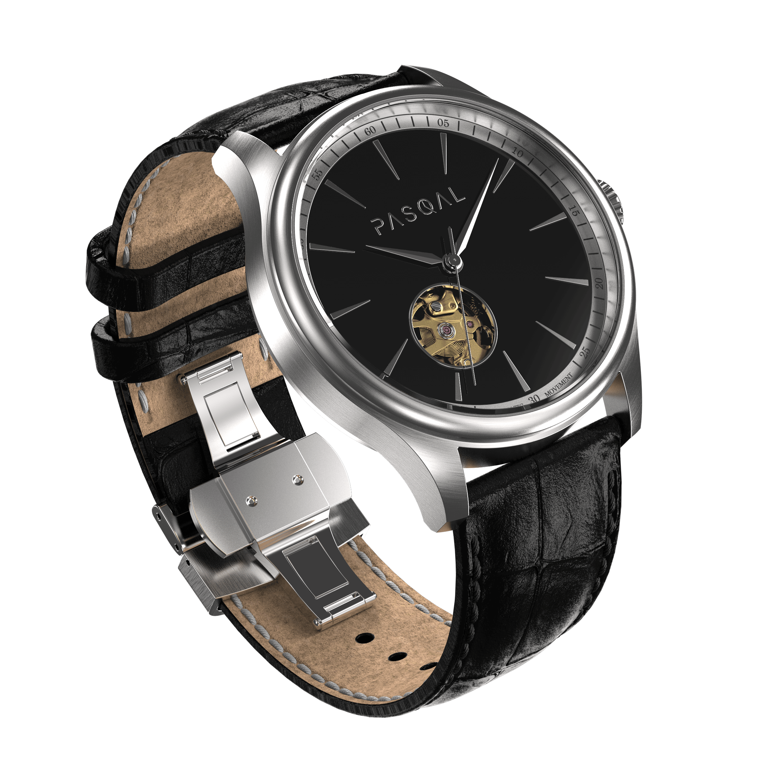 Wilhelm 42 Silver/Black - Pasqal Watches
